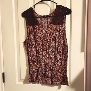 XL Angels Burgundy/Pink Tank Top